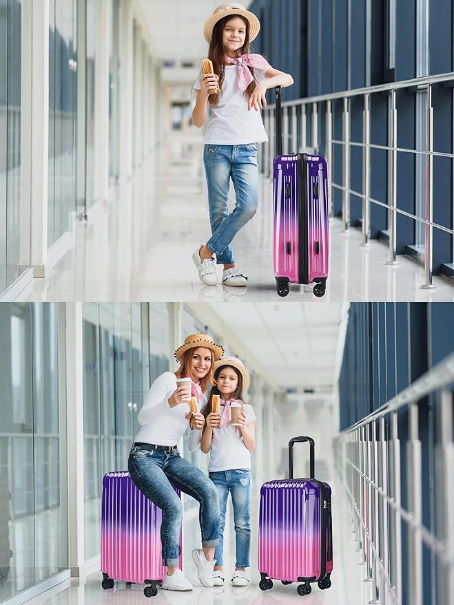 Carry on Luggage - Airline Approved Suitcases with Spinner Wheels, Built-In TSA Lock，Hard Shell Expandable Suitcases