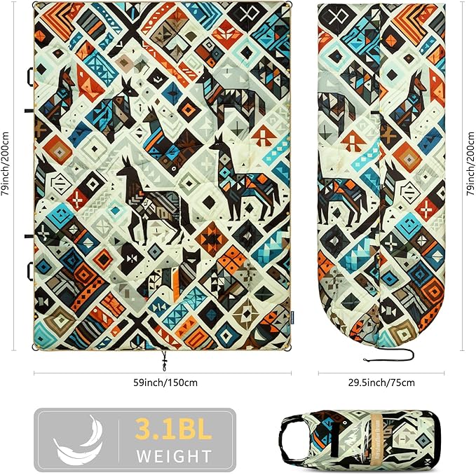 Camping Blanket, Puffy Blankets Lightweight Windproof Resistant for Outdoors,Hiking, Backpacking,Car,Picnic,Stadium