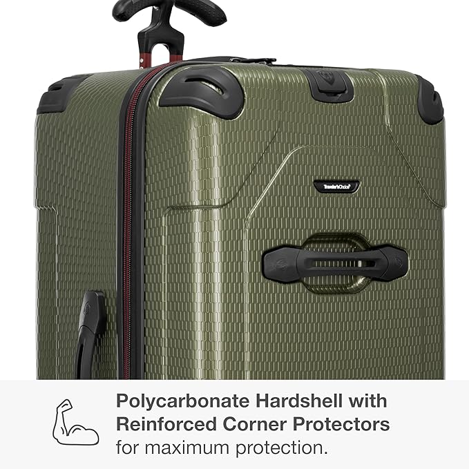 Traveler's Choice Maxporter II Polycarbonate Hardside Trunk with Spinner Wheels, Green, 31-Inch Large Trunk