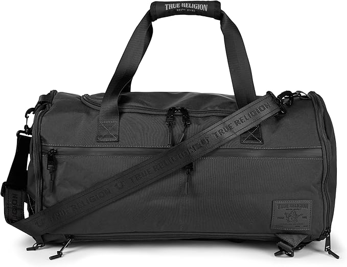 True Religion Convertible Duffel Bag for Travel - Large Gym Backpack for Men and Women, Carry On Weekender Luggage with 16" Laptop Sleeve, Clothes and Shoe Compartment, Overnight Day Carry-On Bookbag