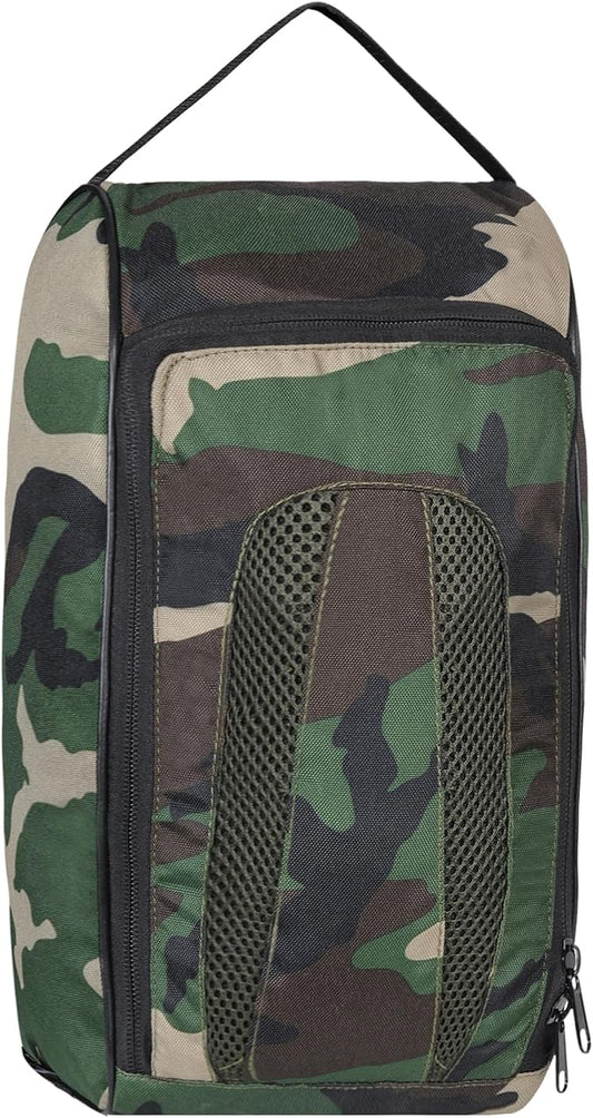 Shoe Bag Waterproof Sports Golf Boot Bag | Odor-Resistant Gym Kit Organiser Storage | Hiking Travel Dust-Proof Storage Bag for Wellington, Cowboy, Football, Rugby, Cricket Shoe (Green Camo)