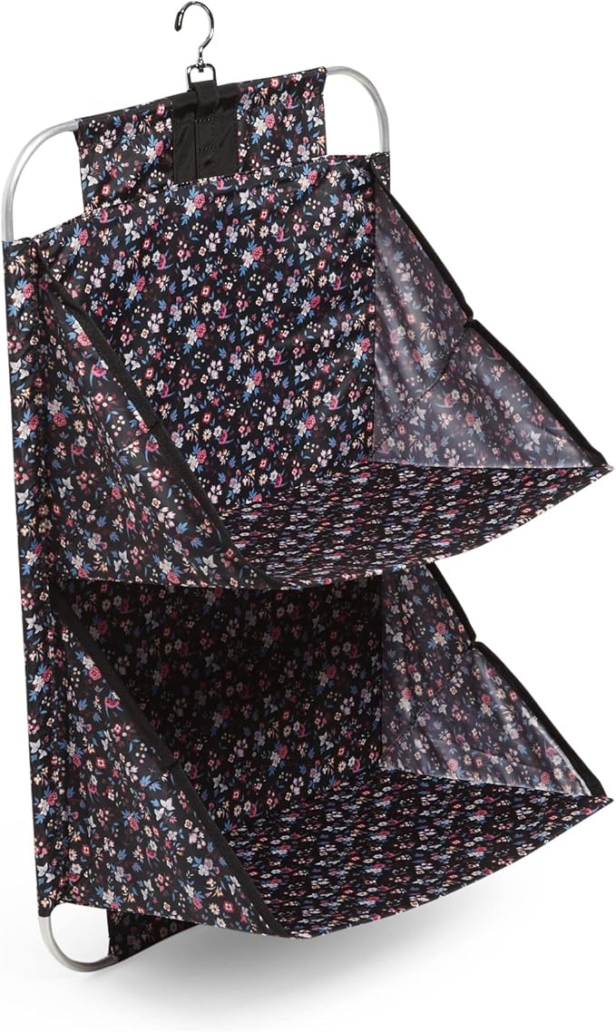 Vera Bradley Women's Softside Rolling Suitcase Luggage, Black, 22" Carry On & 27" Check In