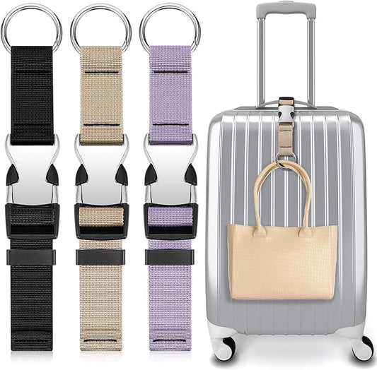 Amylove 3 Pcs Add a Bag Luggage Straps Gripper Heavy Duty Jacket Valises Strap for Travel Belt with Buckle Adjustable Baggage
