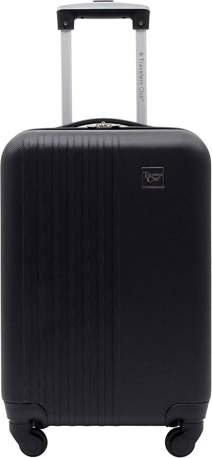 Travelers Club Cosmo Luggage, Black-20, 20-Inch