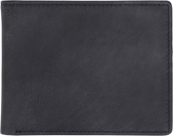 Wallet for Men-Genuine Leather RFID Blocking Bifold Stylish Wallet With 2 ID Window