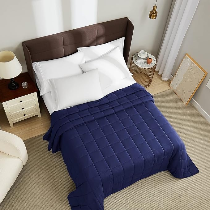L'AGRATY Weighted Blanket - 88"x104" 25lbs Cooling Breathable Heavy Blanket Microfiber Material with Glass Beads for Adult All-Season Summer Fall Winter Soft Thick Comfort