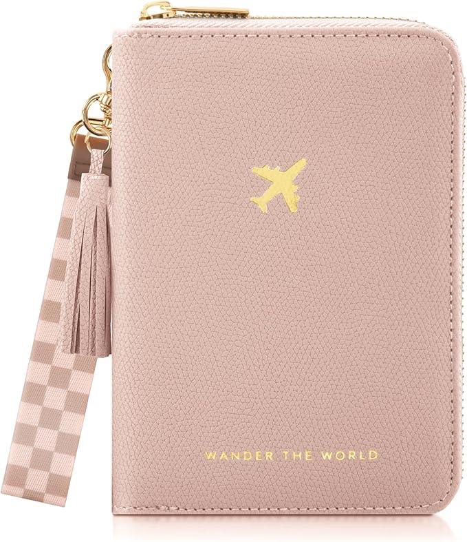 Beautiful Passport Holder for Travel with Wristlet Strap - All-in-One Wallet for Women with Card Slots and Tassel Keychain - Perfect Case to Keep Your Travel Documents Organized & Safe