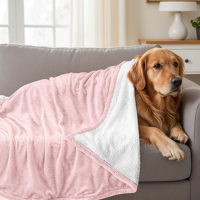 Utopia Bedding Sherpa Blanket Queen Size (Pink, 90x90 Inches) - Soft Lightweight Plush Fleece Reversible Blanket for Bed, Sofa, Couch, Camping and Travel