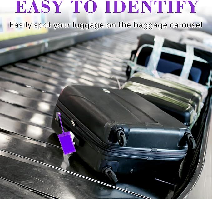 50 Pack Luggage Tags for Suitcases, Airplane Travel Essentials for Flying, International Travel Must Haves, and Luggage Accessories by Sodsay