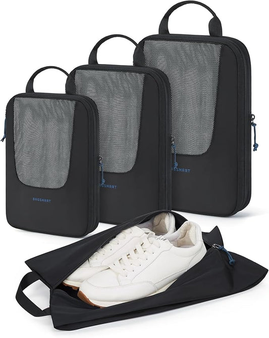 BAGSMART Compression Packing Cubes for Travel, 6/5/4set Lightweight Packing Organizers, Summer Travel Essentials Suitcase Organizer Bags Set
