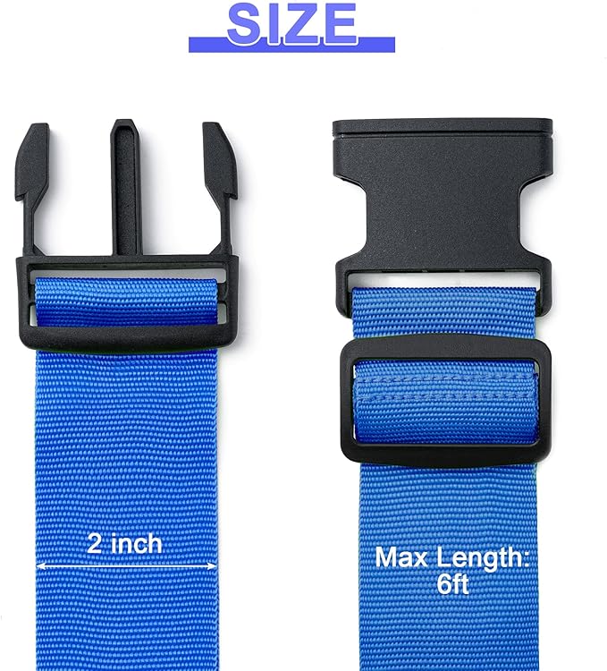 Luggage Straps for Suitcases 4 Pack, TSA Approved Travel Essentials, Luggage Strap for Travel Suitcase & Bag Closure and for Easy Identification, Travel Accessories for Safety & Convenience (Blue)