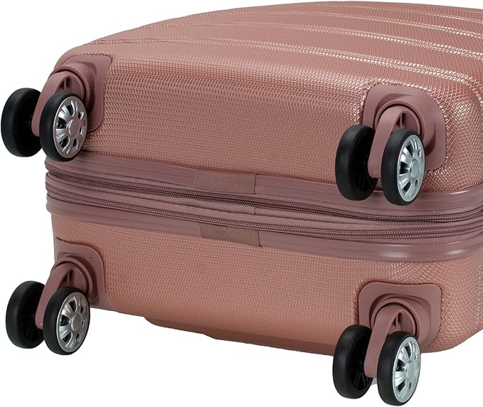 Rockland Melbourne Hardside Spinner Wheel Luggage, Rosegold, Carry-On 20-Inch