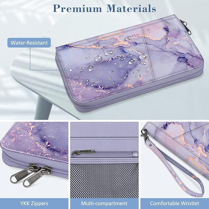 Fintie Family Passport Holder Wallet, RFID Blocking Travel Document Organizer Clutch Bag Credit Cards Case Cover for Women Men