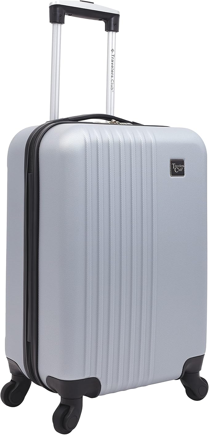Travelers Club Cosmo Luggage, Silver-20, 20-Inch