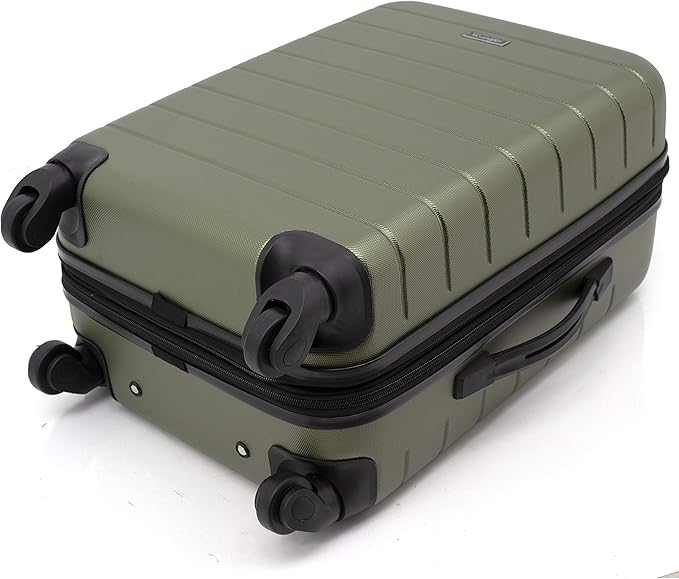 Wrangler Smart Spinner Hardside Luggage, 22-Inch Carry-On, Olive Green