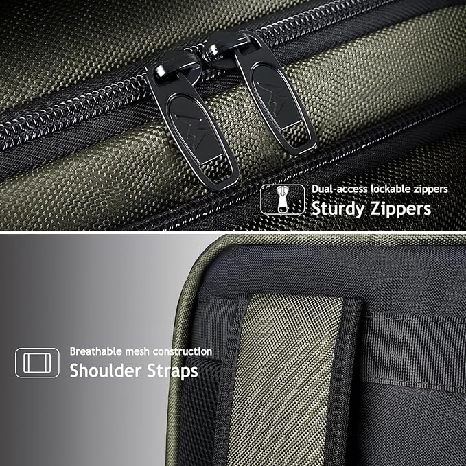 MATEIN Carry on Travel Laptop Backpack, Large Flight Approved Personal Item Travel Backpack with Shoe Compartment, Water Resistant Weekender Overnight Bag Fit 17 Inch Laptop, Green
