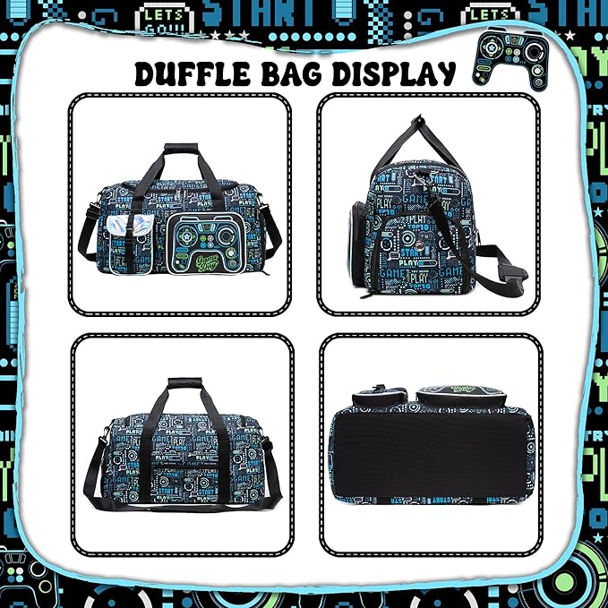 Sports Bag for Boys Kids Duffle Bag Boys Travel Bag for Kids Overnight Bag for Kid Weekender Bag Sleepover Bags for Boy Gym Bag with Shoe Compartment