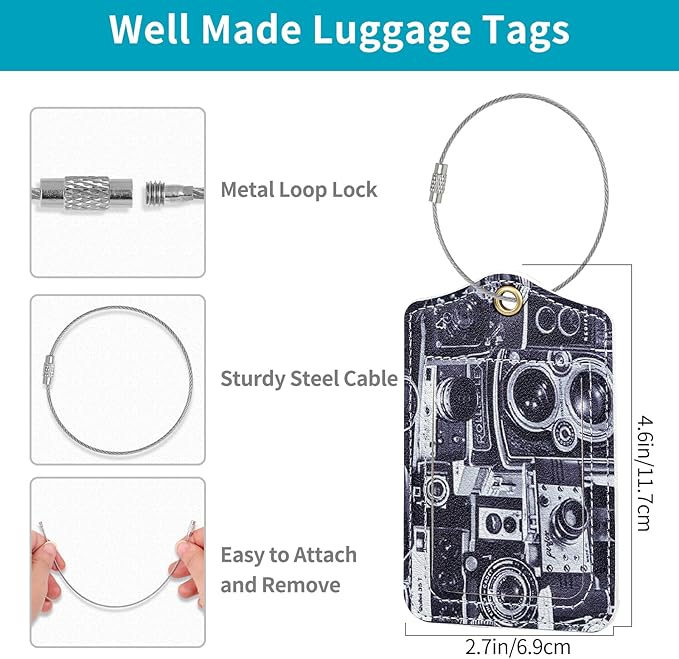 Fishent Luggage Tag, 3 Pack Travel Cruise Luggage Tags for Suitcases, Cute Suitcase Tags Identifiers Bag Tags with Privacy Flap, Baggage Name Tag for Women Men Luggage Backpack Handbag School Bag