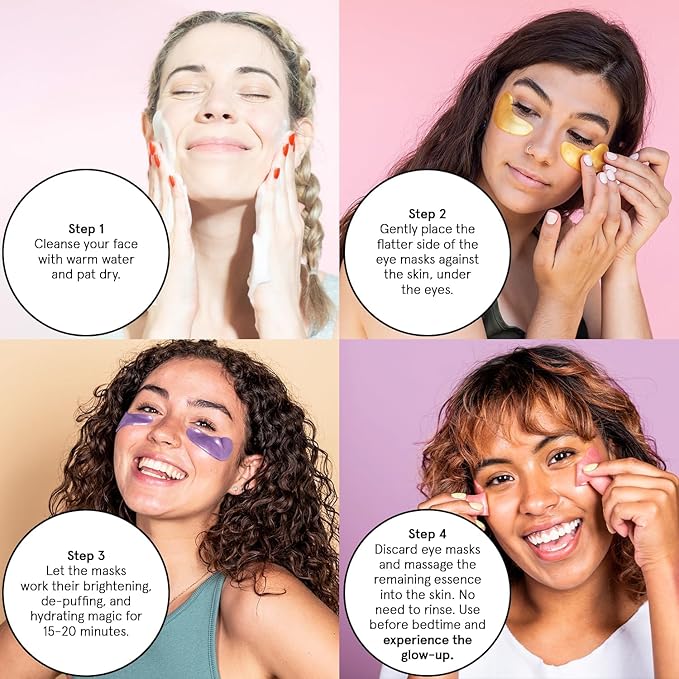 grace & stella Retinol Under Eye Patches for Puffy Eyes and Dark Circles, Restoring Gel Under Eye Masks with Hyaluronic Acid - Vegan Cruelty-Free Skincare - Gifts for Girlfriend (Purple, 6 Pairs)