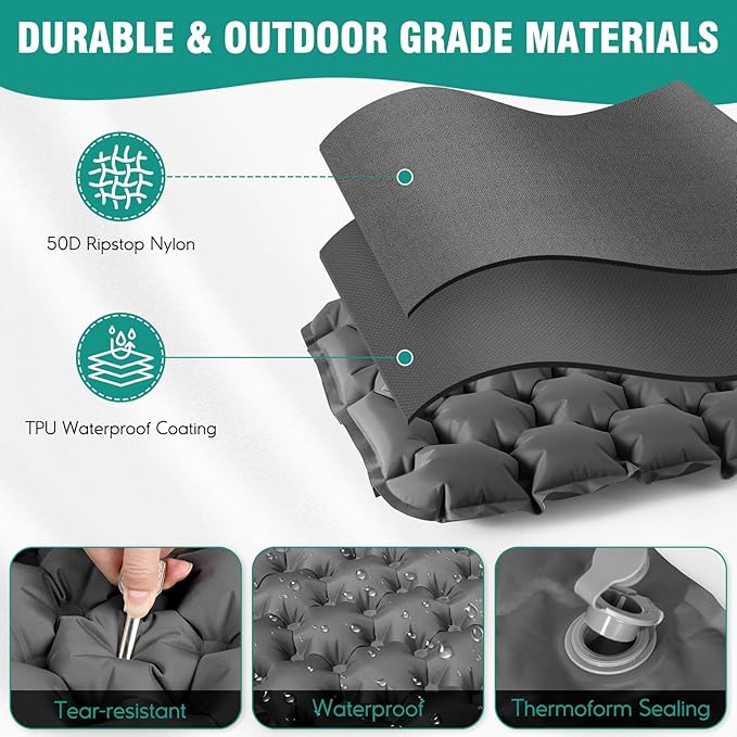 Inflatable Seat Cushion Portable Lightweight Stadium Seat Pad Travel Air Seat Cushion for Long Flights Camping Hiking Bleacher Airplane Stadium Office
