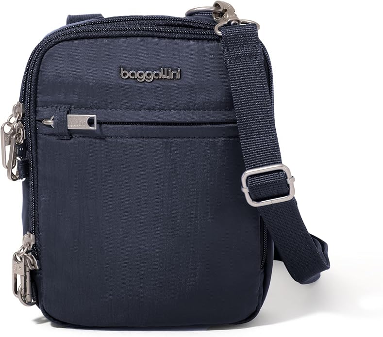 Baggallini Securtex® Anti-theft Mini Everything Crossbody Bag, 6.3"x8.25" Rfid, Locking Zippers & Cut-resistant Strap