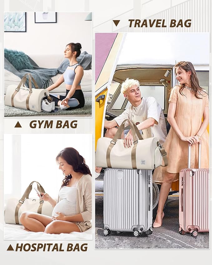Gym Bag Womens,Travel Duffel Carry on Bag Sport Tote Bag Weekend Overnight Bag