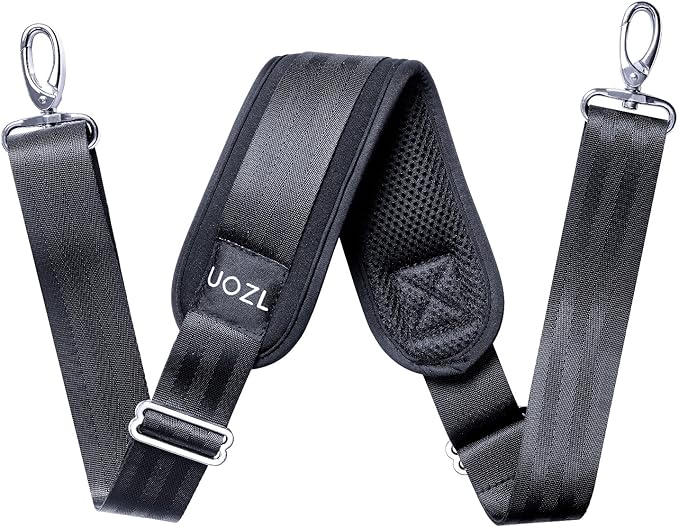 59 Inch Shoulder Straps, Soft with Ultra-Thick Fixed Shoulder Pad, Two Way Independently Adjustable Buckle Replacement Straps for Laptop Bag Messenger Bag Tool Bag Luggage,Black
