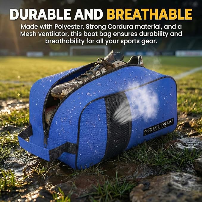 Waterproof Sports Boot/Shoe/Travel Bag for Football Cricket Rugby Golf Toiletry Gym for Boy/Girl Men/Women (Multi Colors) (Blue)