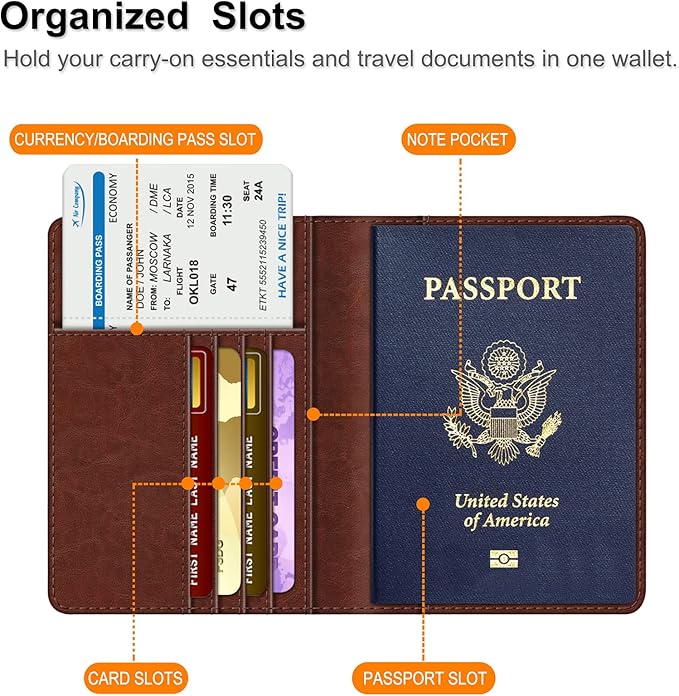 FINTIE Passport Holder, Slim Travel Wallet RFID Blocking Card Case Cover Passport Cover Protector Essentials with Credit Card Slots for Women/Men | Slim, RFID Blocking, Card Case Cover, Essentials, Credit Card Slots