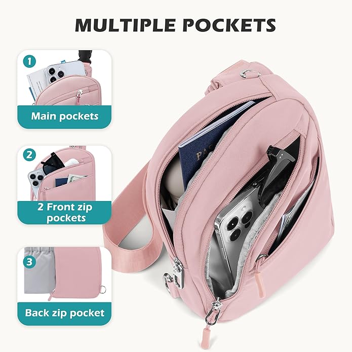 TOPEAST Anti Theft Crossbody Bags for Women Men, Small Sling Crossbody Bag Travel Purse Shoulder Wallet with RFID Blocking