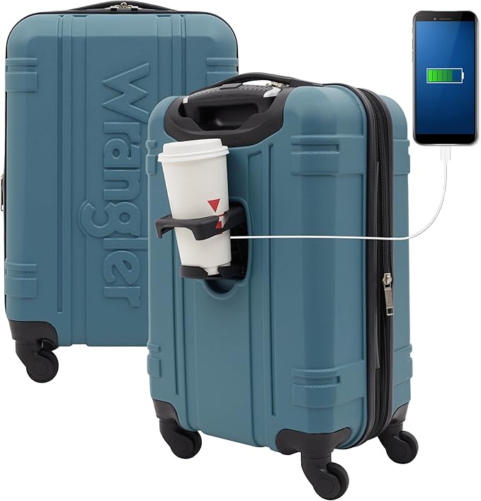Wrangler Astral Hardside Luggage, Hydro, 20-Inch Carry-On