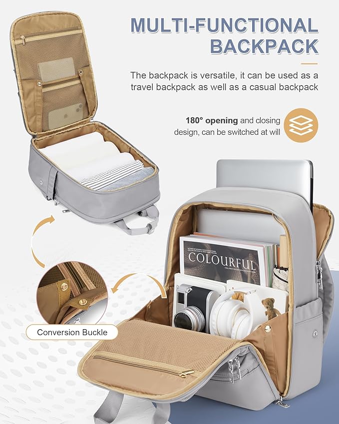 wepadre Small Travel Backpack Carry on Flight Approved Personal Item Travel Bag Carry on Backpack for Women Work Laptop Backpack for Traveling Personal Bags for Airplanes