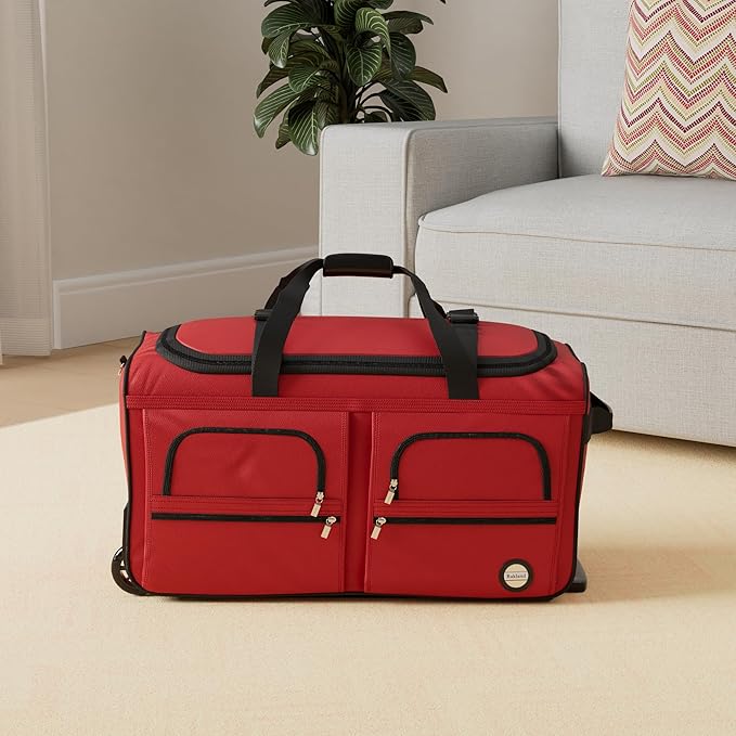 Rockland Rolling Duffel Bag, Black, 22"