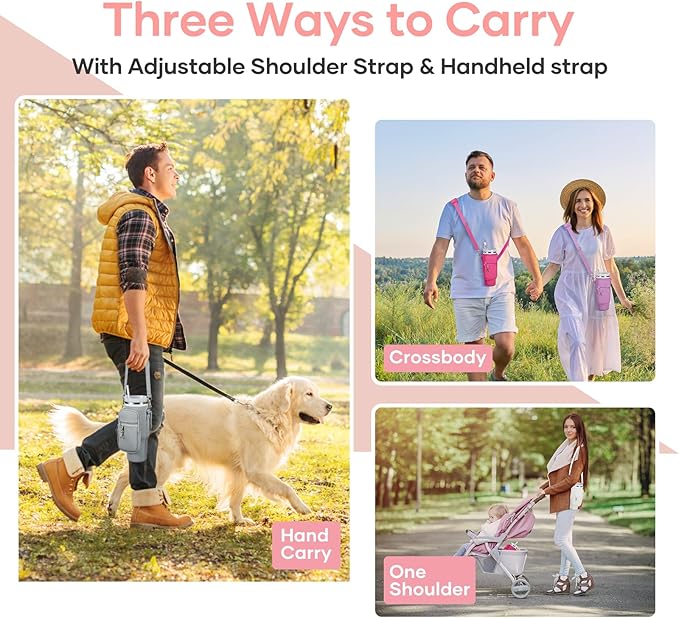 linmaya Water Bottle Carrier Bag for Stanley Cup 40/30oz with Phone Holder Pockets,Neoprene Water Bottle Cross-body Bag with Adjustable Shoulder & Hand Strap Stanley Cup Accessories