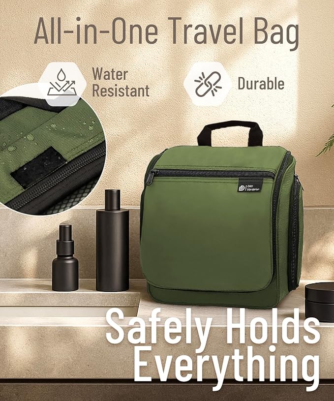 D&D Wanderlust D&D Hanging Travel Toiletry Bag for Men and Women – Cosmetics, Makeup and Toiletries Organizer Kit with 10 Compartments