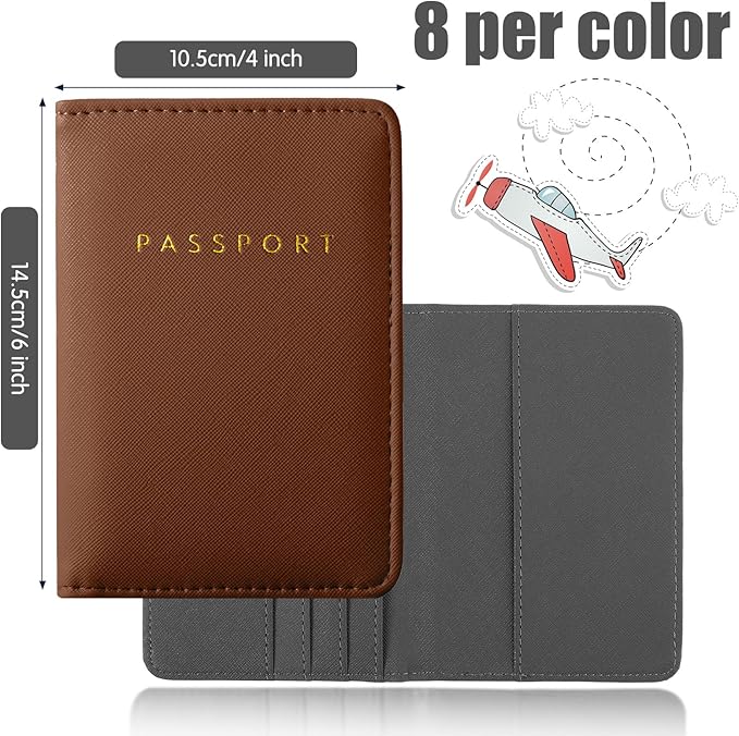 2 Pcs Passport Cover Holder for Travel Waterproof Leather Passport Wallet Case Book Travel Cruise Essentials for Women Men | 2 Pieces, Bridal, Holder, Waterproof, Holder Covers, Travel Wallet