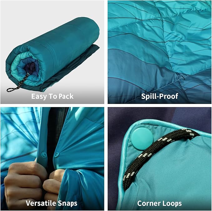 Camping Blanket, Puffy Blankets Lightweight Windproof Resistant for Outdoors,Hiking, Backpacking,Car,Picnic,Stadium