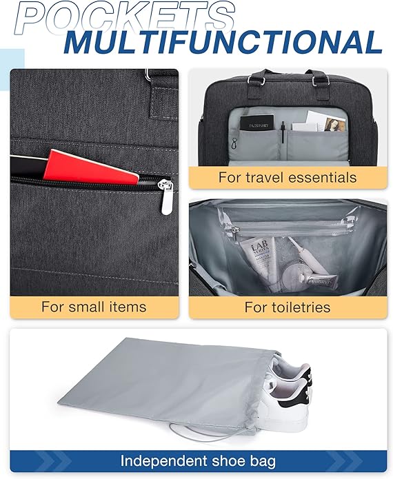 BAGSMART Weekender Bags for Women, Travel Duffle Overnight Bag Personal Item Bag with Shoe Bag for Travel Essentials