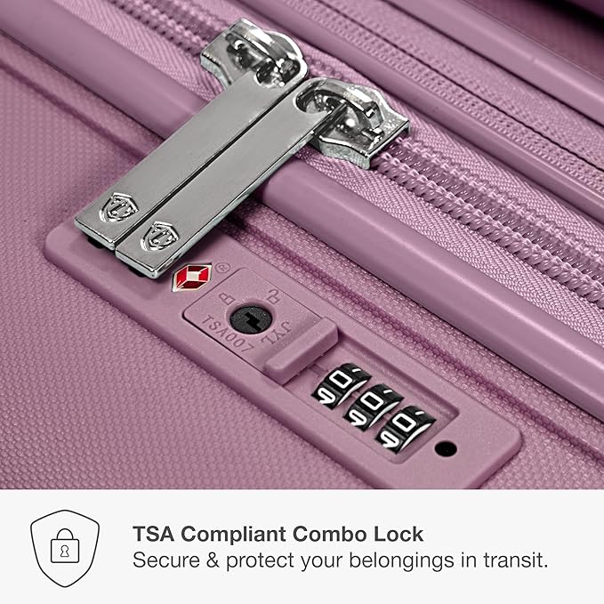 Traveler's Choice Pagosa Hardshell Expandable Luggage with Spinner Wheels, Mauve, 2-Piece Set (22/26)