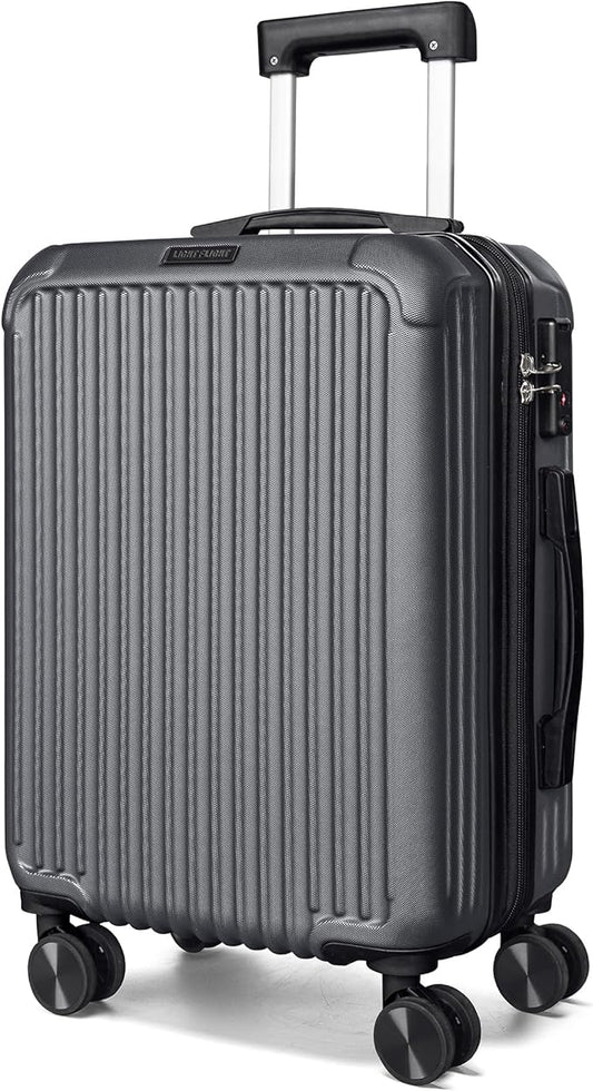 LIGHT FLIGHT Carry On Luggage 22x14x9 Airline Approved, Durable Hard Shell Carry On Suitcases with Wheels, Expandable Hardside Lightweight Travel Luggage with TSA Lock 20 Inch Carry on, Glacier Gray