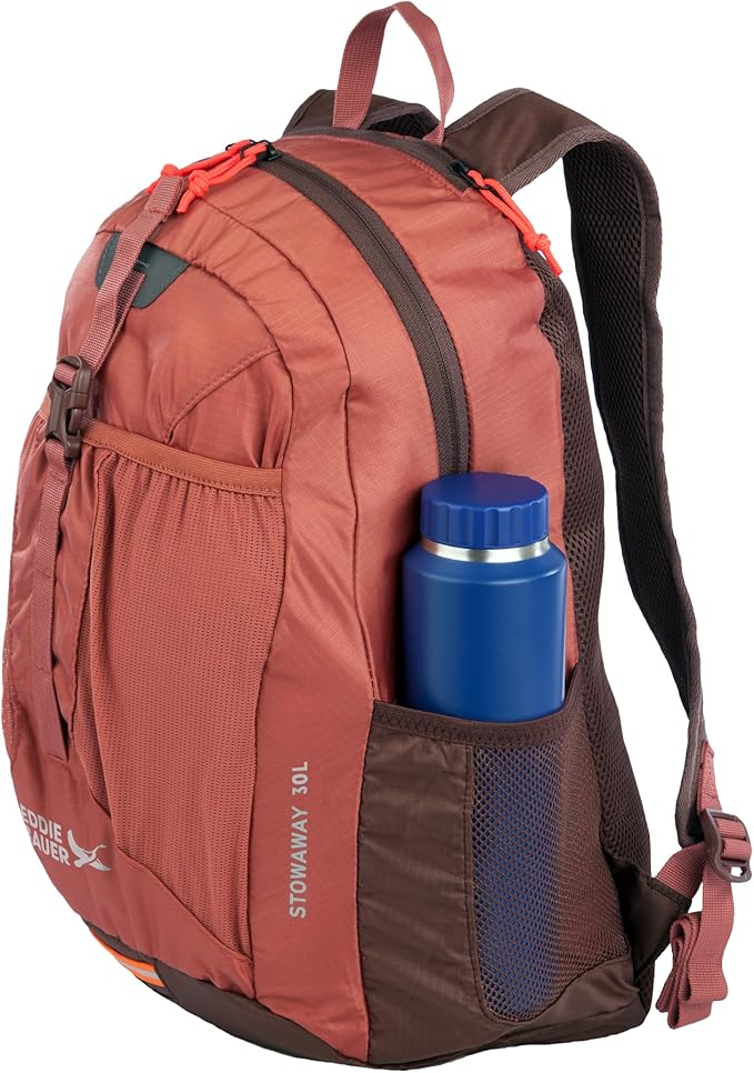 Eddie Bauer Stowaway Packable Backpack | Travel | Outdoor | Lightweight | Foldable | Durable | Ripstop Polyester | 30L - Maroon