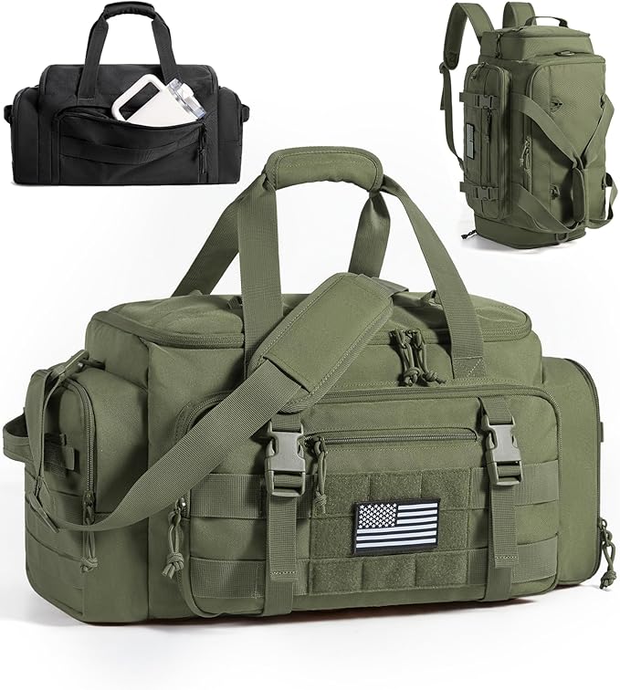 BAGSMART 4-IN-1 Gym Bag for Women Men, TSA Lightweight Duffle Bag for Travel with Shoe Compartment & Wet Pocket, 22L/30L/38L Tactical Backpack with 40oz Water Bottle Holder