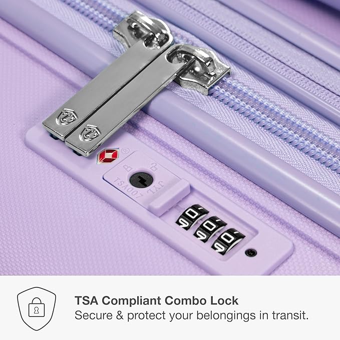 Traveler's Choice Pagosa Hardshell Expandable Luggage with Spinner Wheels, Lavender, 26-Inch Medium