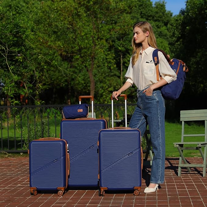 Luggage Sets 5 Piece Suitcases with Wheels, Suitcase Set ABS Hard Case Luggage with TSA Lock Spinner Wheels Durable Travel Luggage (5-Piece Set(20"/24"/28"))