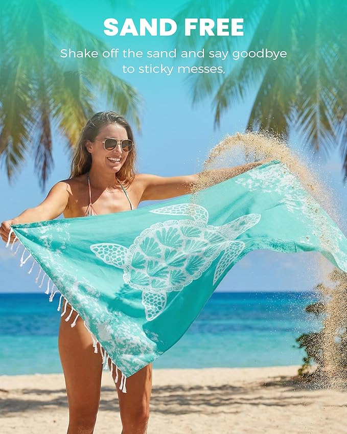 Antfuny 2 Pack Turkish Beach Towel Quick Dry Absorbent Lightweight Thin Bathroom Bath Pool Swim Towels Extra Large Oversized Sand Free Towel Beach Accessories Essentials Stuff Adults Gift Orange Teal