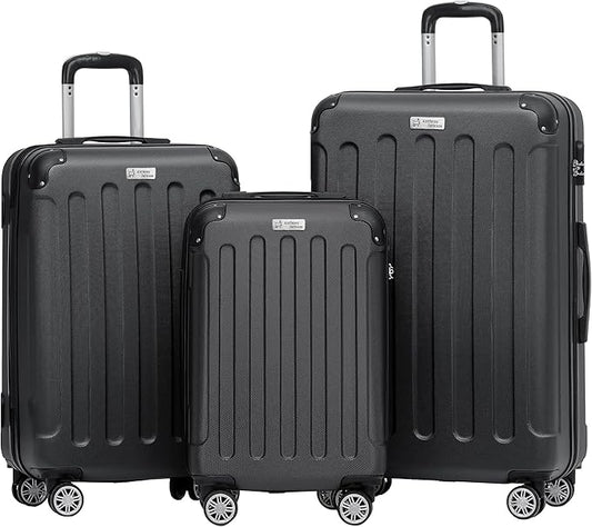 3 Piece ABS Luggage Set – Lightweight Suitcases with Spinner Wheels – 3 Different Sizes – TSA Lock – Hard Shell Travel Luggage for Men & Women