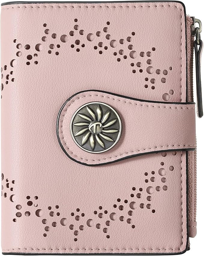 Tipmile Small Wallet for Women Bifold RFID Blocking Card Holder Leather Wallets with Zipper Coin Pocket