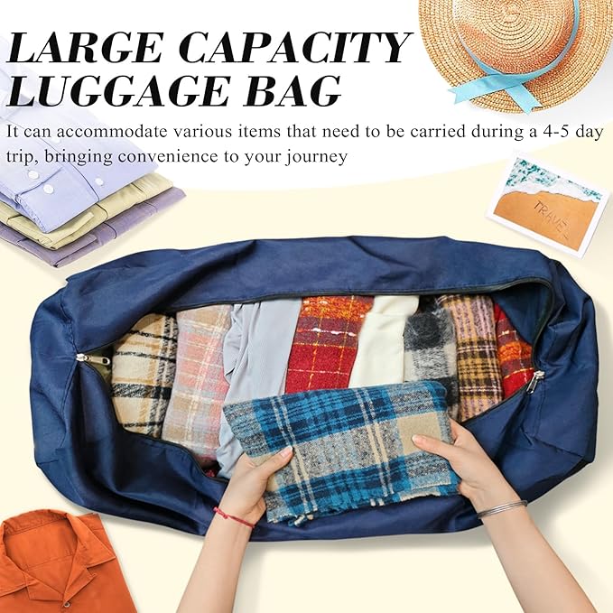 Extra Large Duffle Bag 90L/23.77Gal Moving Bag Tear Resistant Heavy Duty Storage Bags Lightweight Big Luggage Bag for Camping, Travel, Moving (Blue)