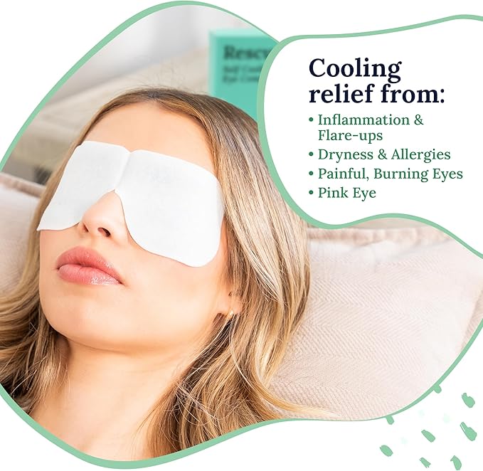 CorneaCare Rescue: Hydrogel Self Cooling Compress | Cold Eye Masks for Puffy Eyes | Self Cooling Eye Compress for Fast Relief | Travel Ready | 6 Count