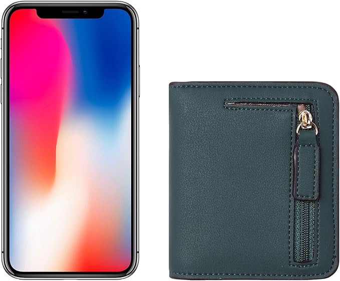 Toughergun Women’s Small Slim Leather Wallet with RFID Protection, Compact Bifold Mini Purse with Clear ID Window